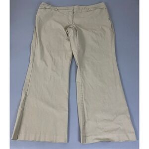 Lane Bryant Pants Women's Size 24 Average Khaki Wide Leg Stretch Trousers Work